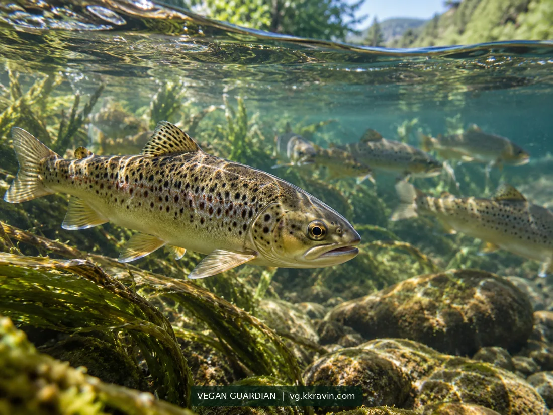 Fish swimming in a river